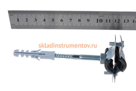 Сантехнический хомут для труб СИБРТЕХ 16-20, резиновый уплотнитель 48163