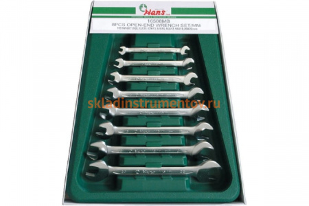 Комплект рожковых ключей 6-22мм, 8шт Hans 16508M