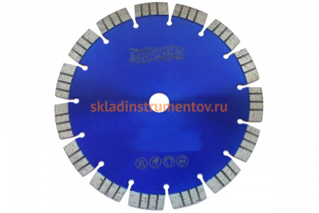 Диск алмазный турбосегментный FB/ZZ по железобетону 230D-2.4T-15W-15S-22.2 MESSER 01-16-232