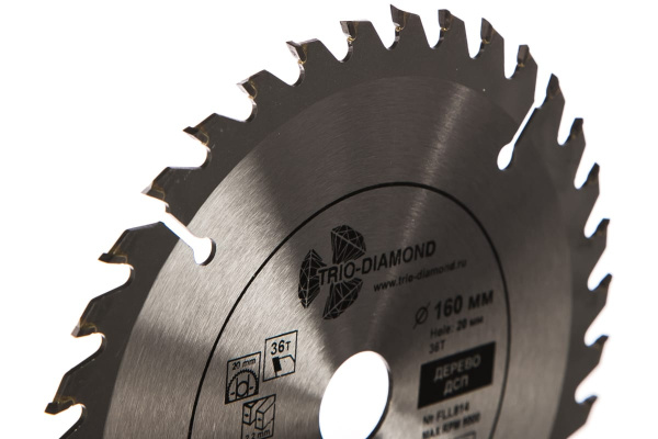 Диск пильный по дереву (160х20 мм; 36Т) TRIO-DIAMOND FLL814