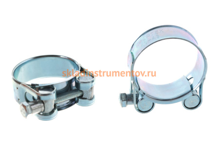 Металлические хомуты СИБРТЕХ, силовые, 40-43мм, ширина 20мм, шарнирный, W1, 2шт 47525