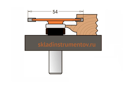 Комплект фрез для мебельного фасада со стеклом (3 шт; 41.5х20.6 мм; хвостовик 12 мм) CMT 955.803.11