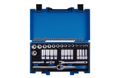 Набор торцевых головок с принадлежностями 3/8" KING TONY двенадцатигранные, 1/4"-15/16" мм, 32 3032SRV