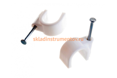 Круглая скоба с гвоздем Зубр для крепления кабеля 12мм, 40шт 45111-12