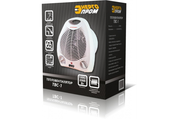 Тепловентилятор ЭНЕРГОПРОМ 220/240V, мощность 1000/2000Вт ТВС-1