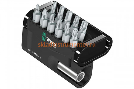 Набор с битами 1/4 и битодержателем WERA Bit-Check 12 Metal 1 12 предметов WE-057424