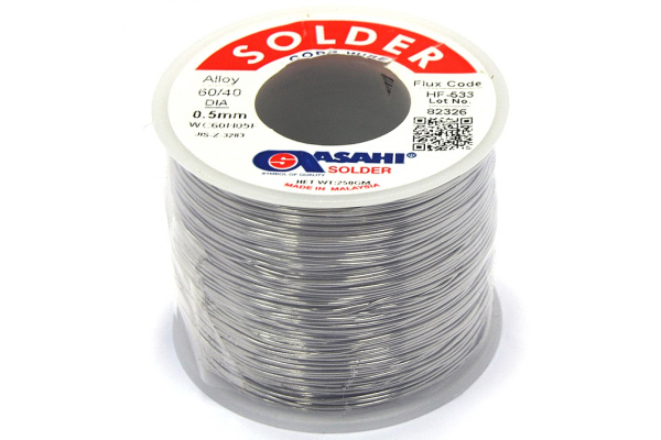 Припой (0.5 мм, 0.25 кг, Sn60/Pb40, HF533 флюс RMA) ASAHI 00-00001183