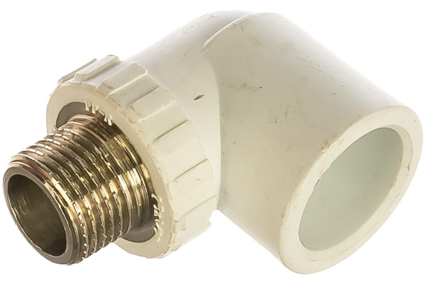 Комбинированный уголок Энкор, PPR ф 25мм х 1/2 НР белый 45382