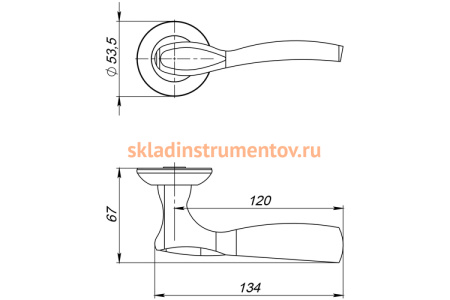 Раздельная ручка AJAX SILVA JR SN/CP-3 матовый никель/хром 41375