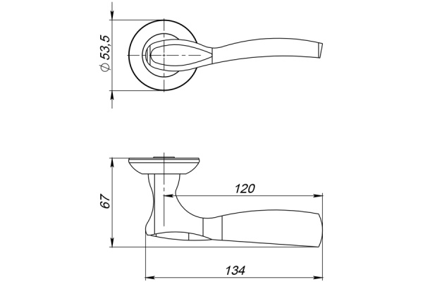 Раздельная ручка AJAX SILVA JR SN/CP-3 матовый никель/хром 41375