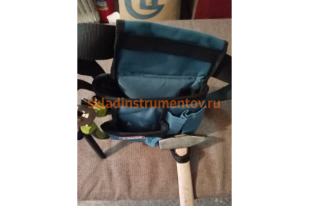 Сумка-пояс Зубр ЭКСПЕРТ одинарная, держатель для молотка, 9 карманов 38632