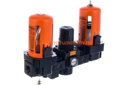 Блок подготовки воздуха: влагоотделитель, регулятор, лубрикатор (3000 л/мин; 10 бар; 1/2") WIEDERKRAFT WDK-70240