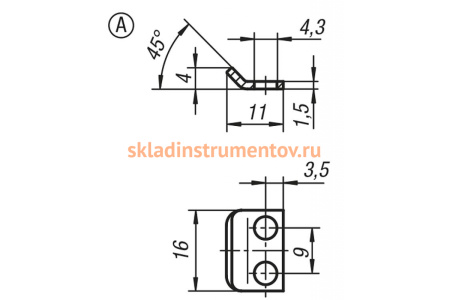 Накидная защелка со скобой KIPP K0043.1430701.9143111