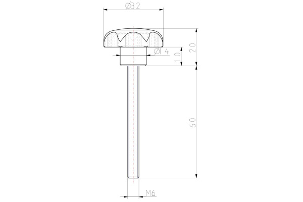 Звездообразная рукоятка KIPP K0155.4061X60