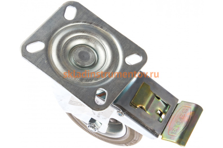 Колесо серое промышленное поворотное с тормозом 100 мм MFK-TORG EM01-SPRg-100-F