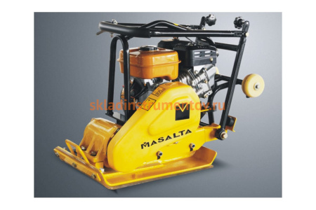 Виброплита (Honda GX 160, 5.5 л/с, 62 кг, бак, колеса, рама, коврик) Masalta MSR60-4 ВИБ051