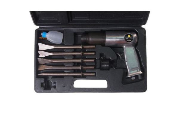 Пневмомолоток с набором зубил ЭВРИКА 9 предметов ER-83502K