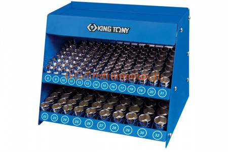 Стенд с торцевыми головками (1/2", 5/16"-1&1/4", серия 4335S, 136 предметов) KING TONY 4572SR