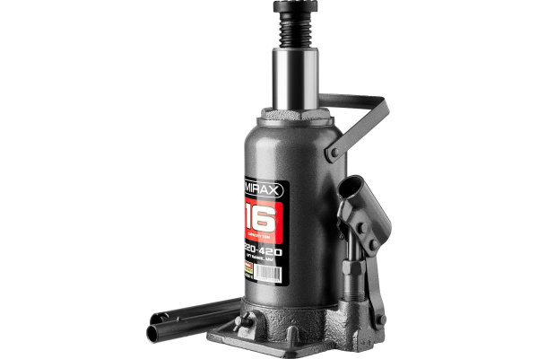 Гидравлический бутылочный домкрат MIRAX 16т 43260-16