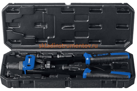 Двуручный заклепочник Зубр Р-М10 в кейсе 31056, для резьбовых заклепок М3-М10 31056