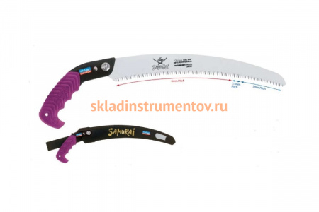 Пила с изогнутым полотном с переменным шагом в чехле, с поясным креплением SAMURAI GCW-270-LMH
