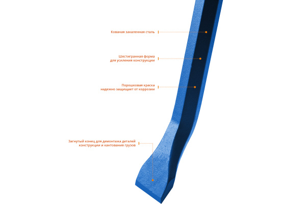 Монтировка-лом Зубр ТИТАН 900 мм, шестигранная 21803-90