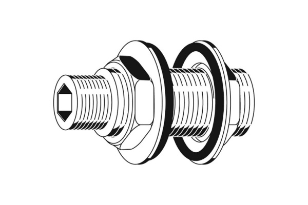 Муфта проходная "ШиреФит" (1/2"-1/2"-3/4"; 71 мм) для трубопровода Зубр 51590-071-1/2
