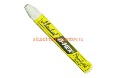 Маркер-краска Markal B Paintstik 1/2 Hex, твердый, белый 80250