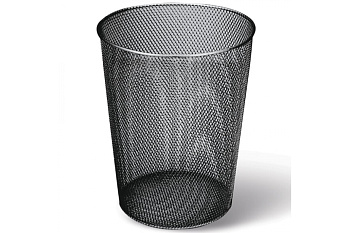 Металлическая корзина для бумаг BRAUBERG Germanium большая, 9 литров, черная 231958