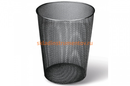 Металлическая корзина для бумаг BRAUBERG Germanium большая, 9 литров, черная 231958