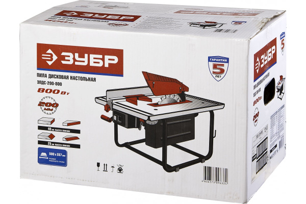 Настольная дисковая пила ЗУБР ЗПДС-200-800