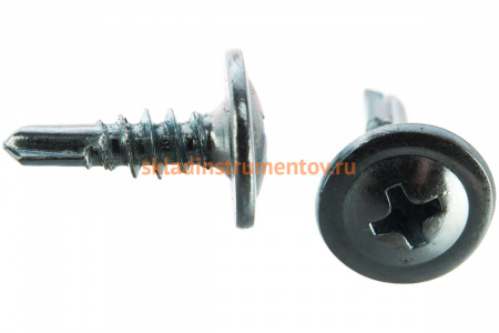 Саморезы с прессшайбой и сверлом по листовому металлу до 2 мм Зубр PH2 4,2х14 мм 40шт 300216-42-014