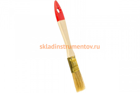 Плоская кисть, светлая щетина, деревянная ручка, 20мм Зубр УНИВЕРСАЛ-ОПТИМА 01099-020_z01