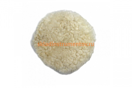 Губка для полировки из овечьей шерсти с фиксацией шнурком 150 мм ROCKFORCE RF-PSP150L