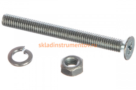 Винт ЗУБР DIN965 в комплекте с гайкой DIN934 10 шт 303456-05-050