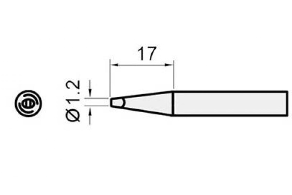Жало клиновидное 1.2 мм для паяльных станций ProsKit 5SI-216N-1.2D 00370474 Жало клиновидное 1.2 мм для паяльных станций ProsKit 5SI-216N-1.2D 00370474