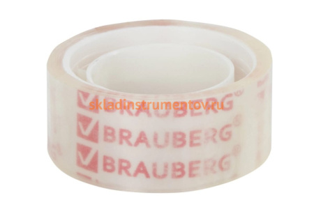 Клейкие ленты BRAUBERG 19 мм х 10 м, канцелярские, комплект 12 шт., прозрачные 223124