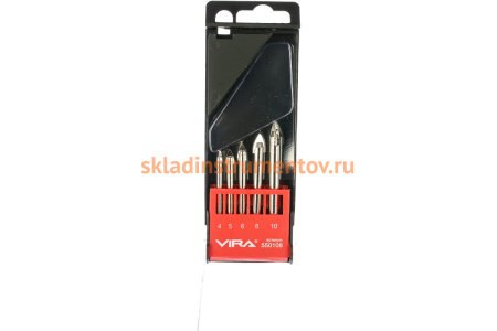 Набор сверл по стеклу и керамической плитке (5 шт; 4-10 мм) Vira 550108