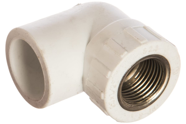 Комбинированный уголок Энкор, PPR ф 25мм х 1/2 ВР белый 45372