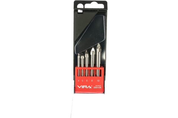 Набор сверл по стеклу и керамической плитке (5 шт; 4-10 мм) Vira 550108