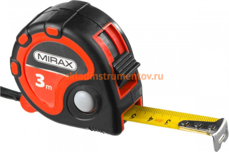 Рулетка в двухкомпонентном пластиковом корпусе MIRAX RX-3 3м 16мм 34013-03-16