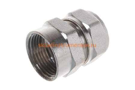 Соединитель (20х2 мм; 3/4"; цанга-гайка) для трубопровода Зубр 51402-20-3/4