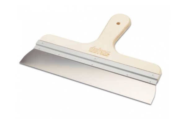 Фасадный шпатель DEKOR нержавеющая сталь, 400 мм деревянная ручка 148