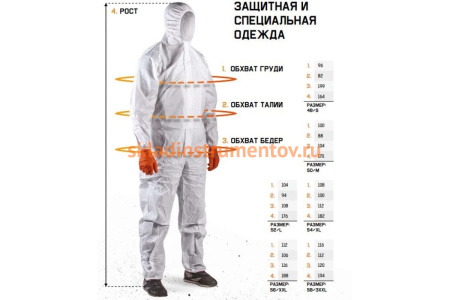 Комбинезон из нетканого материала SMS Jeta Safety 100% полипропилен, 60 г/кв.м JPC35-XXXL
