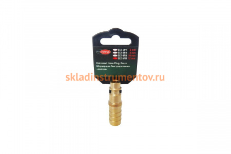 Штуцер для быстроразъема елочка 6 мм в пластиковом держателе ROCKFORCE RF-SE2-2PH