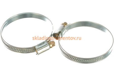 Металлические хомуты СИБРТЕХ, стандартное болтовое крепление, 40-60мм, 2шт, ширина 9мм, 47661