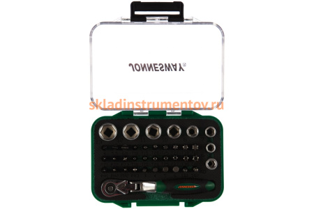 Набор торцевых головок, вставок-бит с трещоточной рукояткой (1/4"; 40 предметов) Jonnesway RD02040S 49305