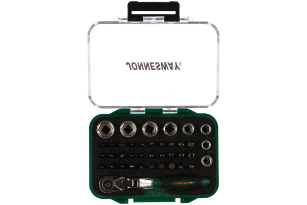 Набор торцевых головок, вставок-бит с трещоточной рукояткой (1/4"; 40 предметов) Jonnesway RD02040S 49305