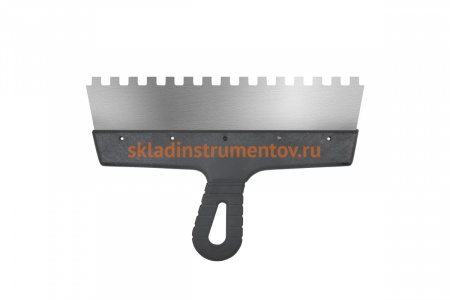 Фасадный зубчатый шпатель (300 мм, нержавеющая сталь, 10 мм) Biber 35238 тов-169789