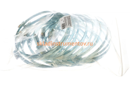 Металлические хомуты СИБРТЕХ стандартное болтовое крепление 130-150 мм, 25шт/уп, ширина 9 мм 47565